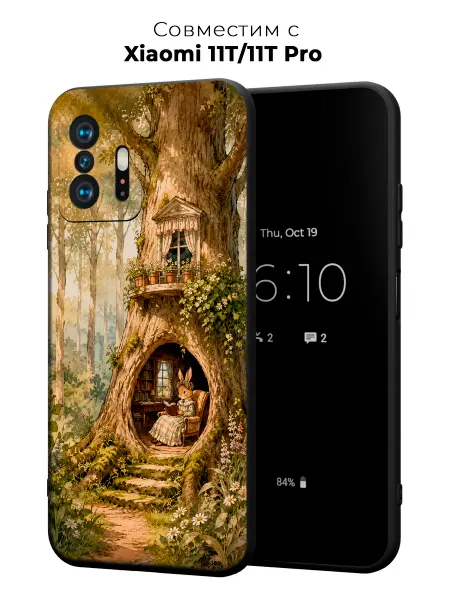 Vip Case Чехол на Xiaomi 11T 11T Pro Лесной домик зайчика