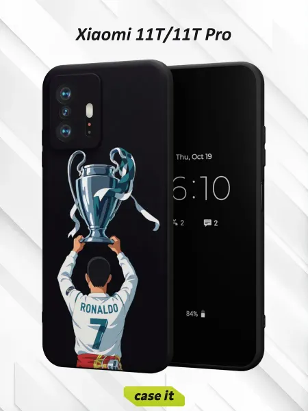 Case it Чехол на Xiaomi Mi 11t и 11t Pro с принтом Роналду с кубком