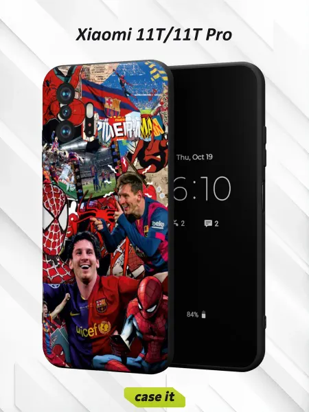 Case it Чехол на Xiaomi Mi 11t и 11t Pro принт Футбол и Человек-паук