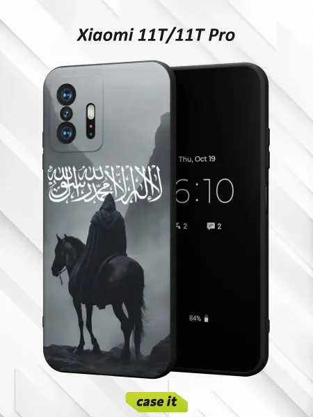 Case it Чехол на Xiaomi Mi 11t и 11t Proс принтом чёрный всадник