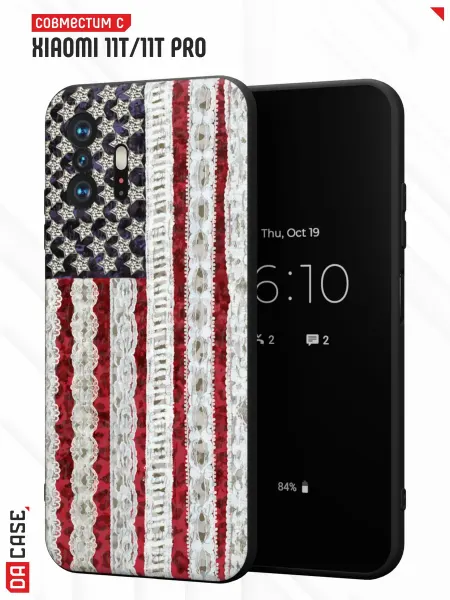DACase Чехол на Xiaomi Mi 11t 11t Pro с принтом Американский флаг
