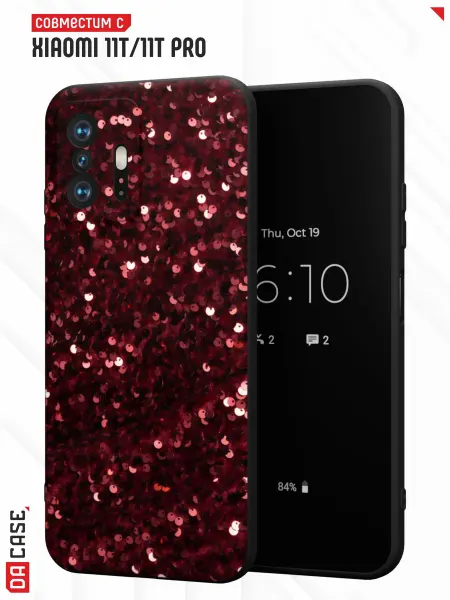 DACase Чехол на Xiaomi Mi 11t 11t Pro с принтом блестками