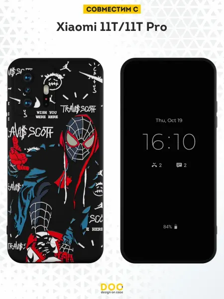 DesignOnCase Чехол на Xiaomi Mi 11t и 11t Pro с принтом Spider man