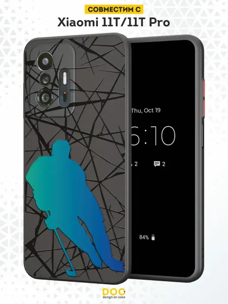 DesignOnCase Чехол Бампер на Xiaomi Mi 11t с принтом хоккеист