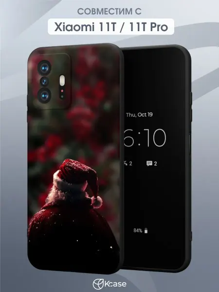 Kcase Чехол на Xiaomi Mi 11t и 11t Pro с принтом Санта
