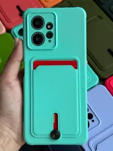 Чехол на Redmi Note 12 4G бирюзовый с карманом для банковской карты