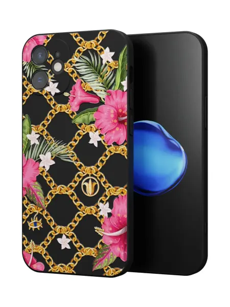 QuestCase Чехол на Apple iPhone 12 mini с принтом Цветы