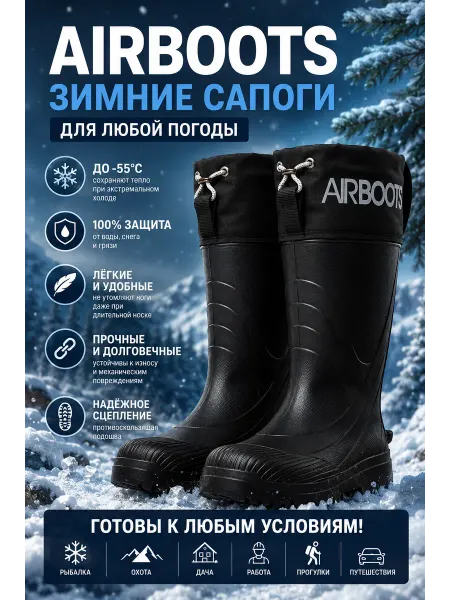 КОЛЕСНИК Резиновые сапоги зимние с меховыми вкладышами