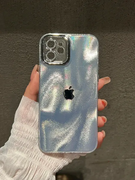 О'кейси Чехол на iPhone 12 перламутровый с яблоком