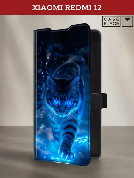 Xiaomi Чехол-книжка на Redmi 12 кот