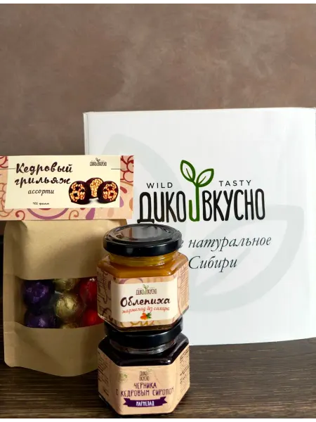 Дико вкусно Подарочный набор сладостей Кедровый грильяж и мармелад