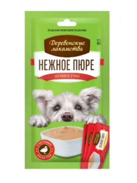 Деревенские лакомства для собак пюре со вкусом утки