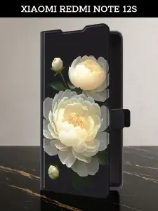Чехол-книжка на Xiaomi Redmi Note 12S (Сяоми Редми Нот 12S) с картой пионы