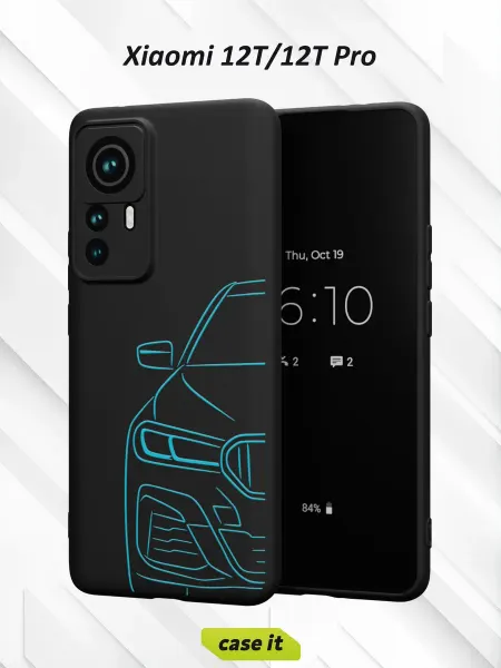 Case it Чехол на Xiaomi 12T 12T Pro с принтом силуэт BMW 5 серии