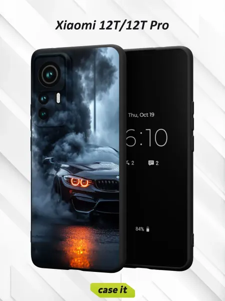 Case it Чехол на Xiaomi 12T 12T Pro с принтом BMW в дыму
