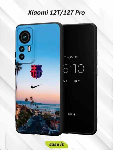 Case it Чехол на Xiaomi 12T 12T Pro принт Барселона и логотип Nike