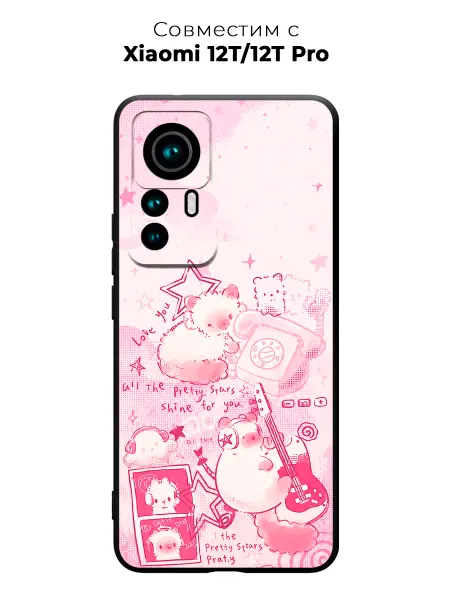 Vip Case Чехол на Xiaomi 12T 12T Pro Милый Принт с Котами Голубой
