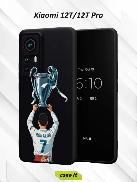 Case it Чехол на Xiaomi 12T 12T Pro с принтом Роналду с кубком