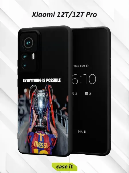 Case it Чехол на Xiaomi 12T 12T Pro с принтом Месси и кубок Лиги