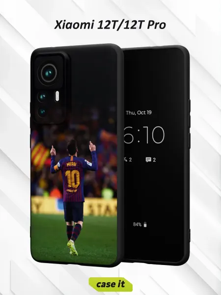 Case it Чехол на Xiaomi 12T 12T Pro с принтом Лионель Месси со спины