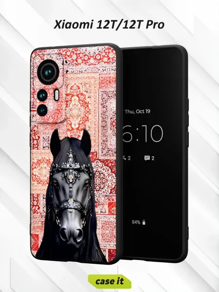 Case it Чехол на Xiaomi 12T 12T Proс принтом лошадь на ковре