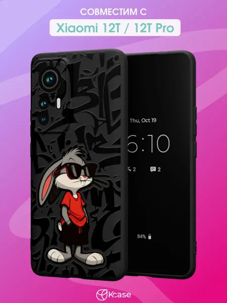 Kcase Чехол на Xiaomi 12T 12T Pro с принтом Багз Банни