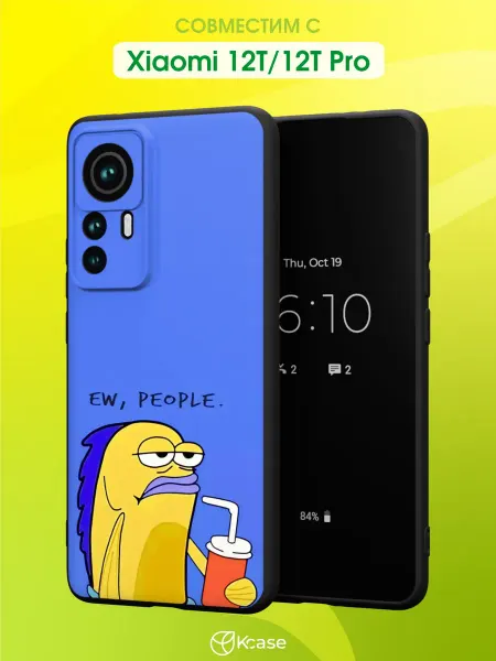 Kcase Чехол на Xiaomi 12T 12T Pro с принтом Губка Боб