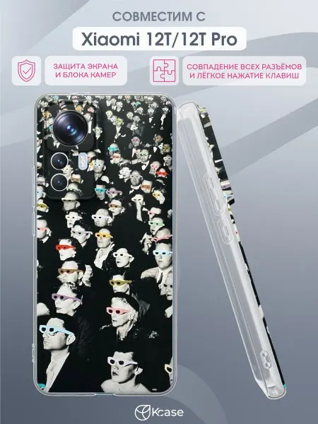 Kcase Чехол на Xiaomi 12T 12T Pro с принтом Лица в очках