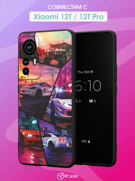 Kcase Чехол на Xiaomi 12T 12T Pro с принтом Машины