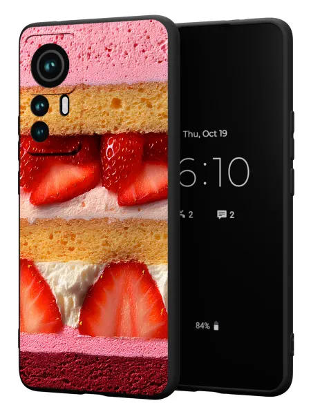 PBl store Чехол на Xiaomi 12T 12T Pro с принтом Клубника десерт