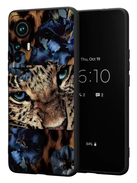PBl store Чехол на Xiaomi 12T 12T Pro с принтом Леопард