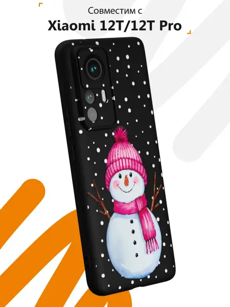 Мобилиус Чехол на Xiaomi 12T 12T Proс принтом Новогодний снеговик