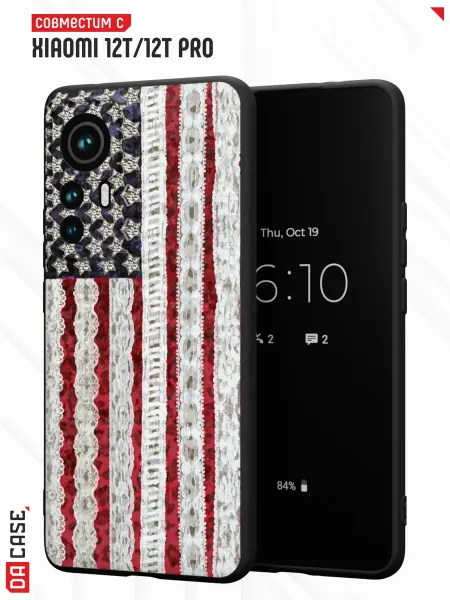 DACase Чехол на Xiaomi 12T12T Pro с принтом Американский флаг