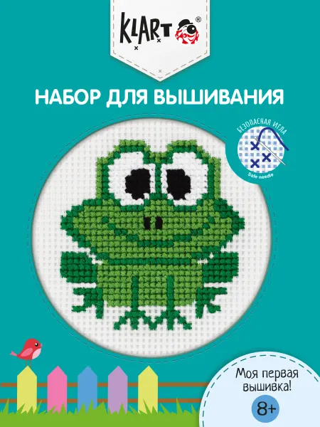 Klart Вышивка крестиком набор Детские истории Лягушка 12х12