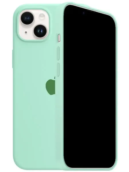 Apple Чехол на iPhone 14 и 13 силиконовый матовый с лого Айфон