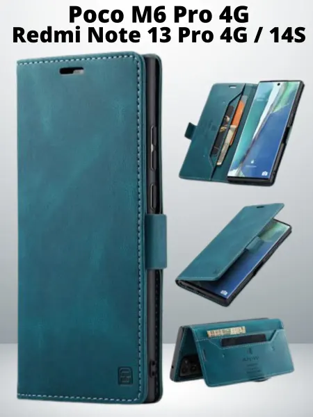 AksPhone Чехол на Xiaomi Note 13 Pro 4G, 14S книжка POCO M6 Pro