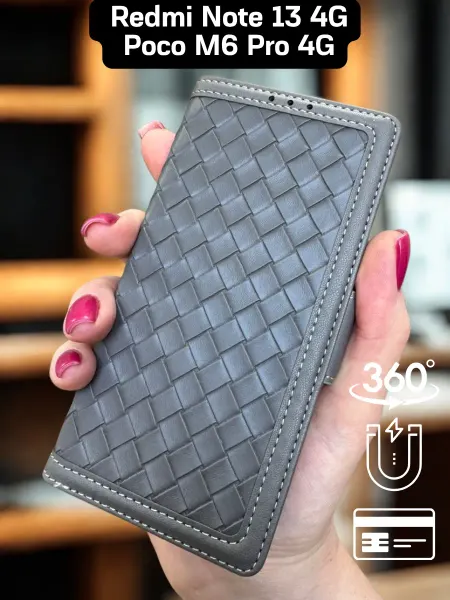 AksPhone Чехол на Xiaomi Redmi Note 13 4G книжка Poco M6 Pro 4G