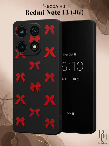 Be Unique Чехол на Redmi Note 13 4G с принтом Бантики