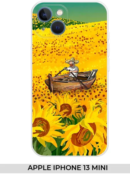 NOOTO Чехол на Apple iPhone 13 mini ван гог подсолнухи-Лис
