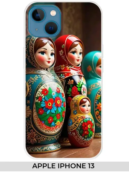 NOOTO Чехол на Apple iPhone 13 (для Айфон 13) с матрешкой