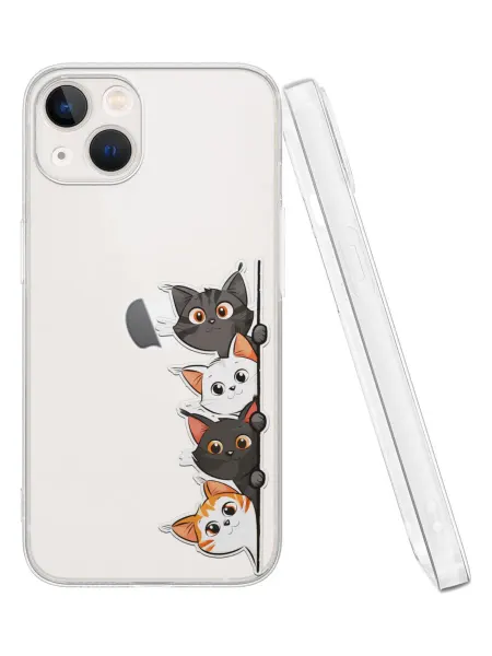QuestCase Чехол на Apple iPhone 13 с принтом Котики