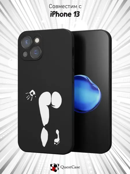QuestCase Чехол на Apple iPhone 13 с принтом Силуэт