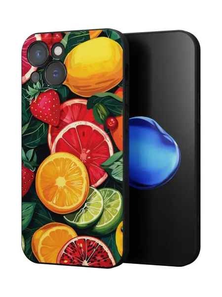 QuestCase Чехол на Apple iPhone 13 с принтом Фрукты
