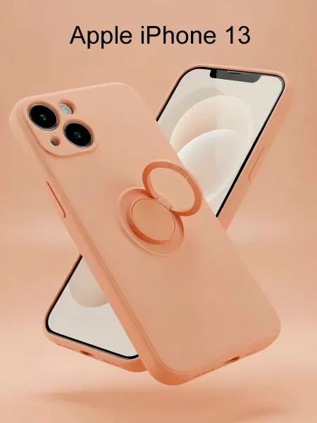 Силиконовый чехол для Apple iPhone 13, с кольцом, Soft Touch