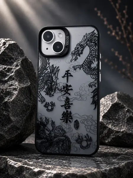 Liamoon Чехол для iPhone 13 с азиатским принтом Dragon Art