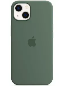 Силиконовый чехол для iPhone 13 / Анимация / Silicone Case with MagSafe / Зеленый / Темно-зеленый / Eucalyptus