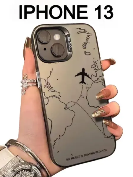 CASE HOUSE Чехол на iPhone 13 силиконовый с принтом сердечки