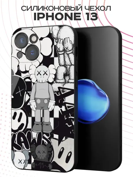 YG case Чехол на iPhone 13 с принтом Kaws