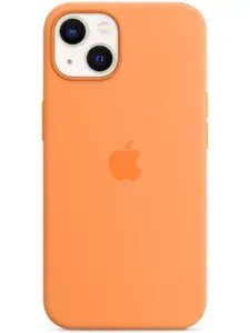 Силиконовый чехол для iPhone 13 / Silicone Case with MagSafe / Анимация / Marigold / Оранжевый