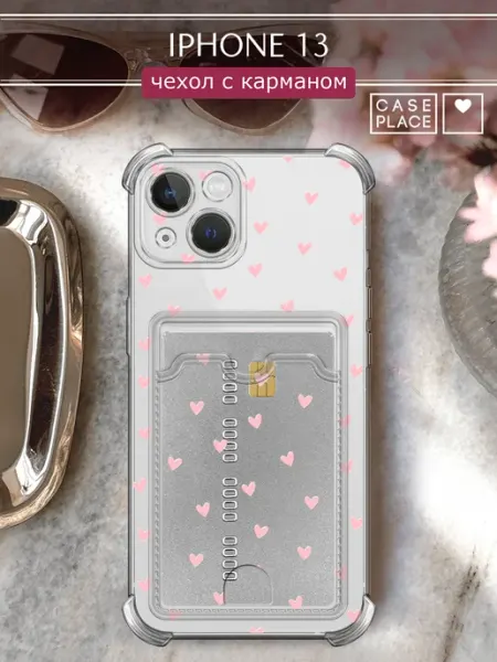 Case Place Чехол на iPhone 13 с картой с цветочками